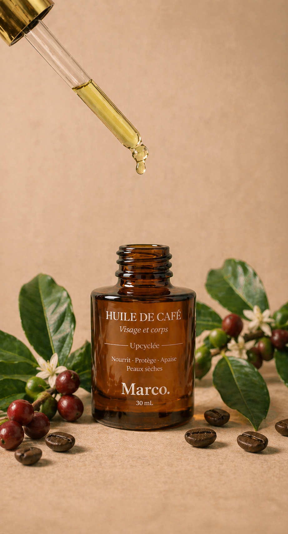 OILCO Silky Sense — huile cosmétique de marc de café